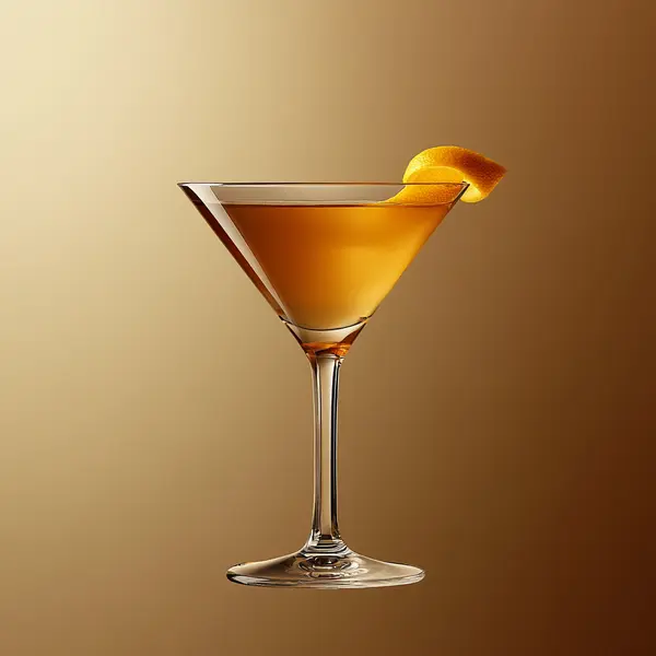 A photo of the Rusty Southern Squeeze cocktail containing Savage & Cooke Cask Finished Bourbon, Drambuie Liqueur, Martini & Rossi Rosso Sweet Vermouth, Freshly squeezed orange juice in a Martini.