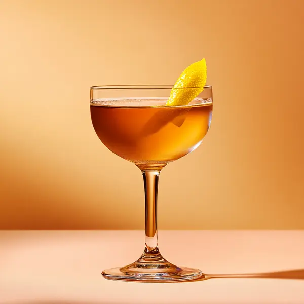 A photo of the Ginger Bloom cocktail containing Beefeater London Dry Gin, Giffard Abricot Du Roussillon, Noilly Prat Dry Vermouth, Angostura Orange Bitters in a Coupe.
