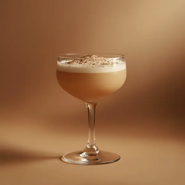 A photo of the Absinthe Cream Dream cocktail containing Pernod Absinthe, Single cream / half-and-half, Giffard Crème de Cacao Liqueur, Marie Brizard Crème de Cacao White in a Coupe.