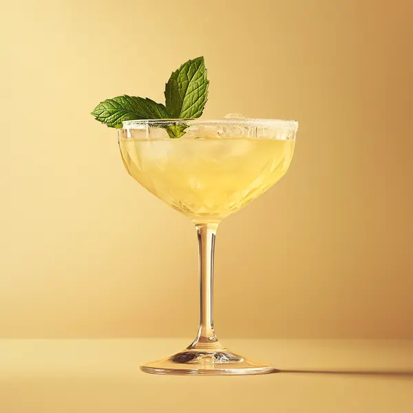 A photo of the Mellow Mint Martini cocktail containing Beefeater London Dry Gin, Ketel One Vodka, Chartreuse Yellow, Chilled water (reduce if wet ice) in a Coupe.