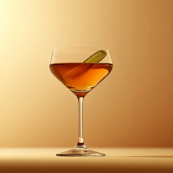 A photo of the Gherkin Martini cocktail containing Beefeater London Dry Gin, Noilly Prat Dry Vermouth, Chilled water in a Martini.