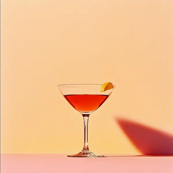 A photo of the Vodka Boulevardier cocktail containing Campari Aperitivo, Ketel One Vodka, Martini & Rossi Rosso Sweet Vermouth, Luxardo Maraschino Liqueur in a Martini.