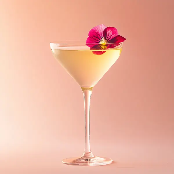A photo of the Elderflower Bloomtini cocktail containing Beefeater London Dry Gin, St-Germain Elderflower Liqueur, Noilly Prat Dry Vermouth, Rose water, Chilled water (reduce if wet ice) in a Martini.