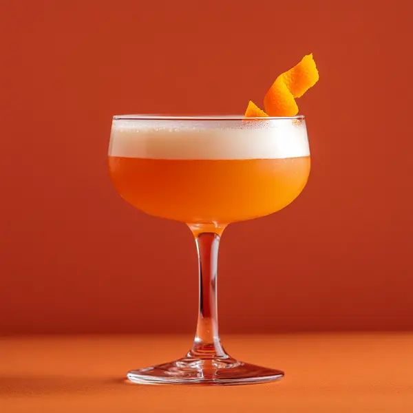 A photo of the Bitter Bougie Flip cocktail containing Tempus Fugit Kina L'Aero d'Or, Beefeater London Dry Gin, Campari Aperitivo, Grapefruit sugar syrup (2:1), Egg (white & yolk) in a Coupe.