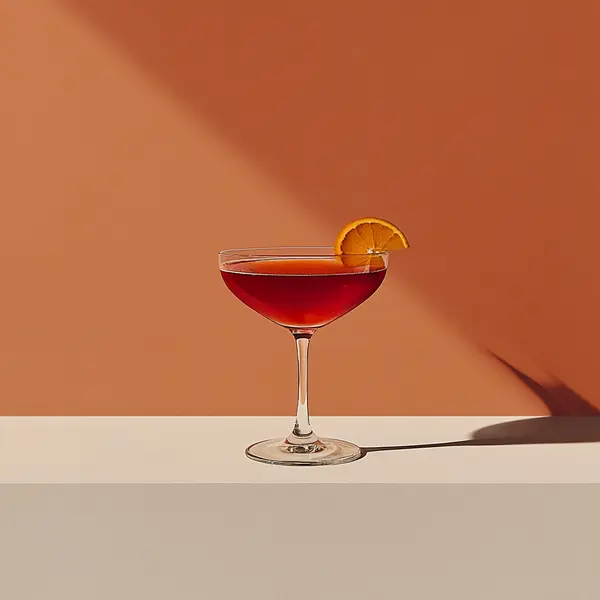 A photo of the Rye Cascade cocktail containing Willett Family Estate Bottled 4 Year Rye, Campari Aperitivo, LEJAY LAGOUTE Crème de Cassis, Angostura Orange Bitters in a Coupe.