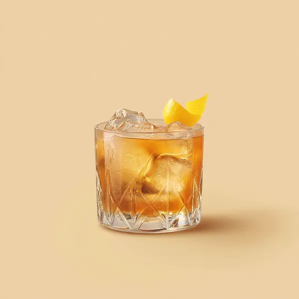 A photo of the Amaretto Royale cocktail containing Hennessy V.S. Cognac, Luxardo Amaretto di Saschira Liqueur in a Old-Fashioned.