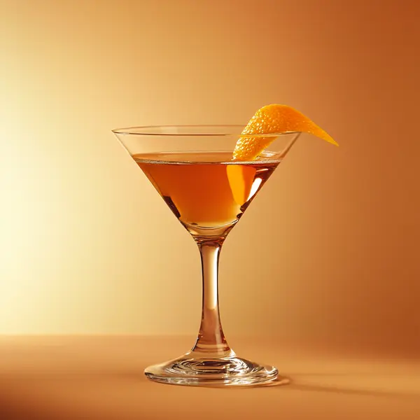 A photo of the Monarch's Delight cocktail containing Hennessy V.S. Cognac, Martini & Rossi Rosso Sweet Vermouth, Bénédictine D.O.M. Liqueur in a Martini.