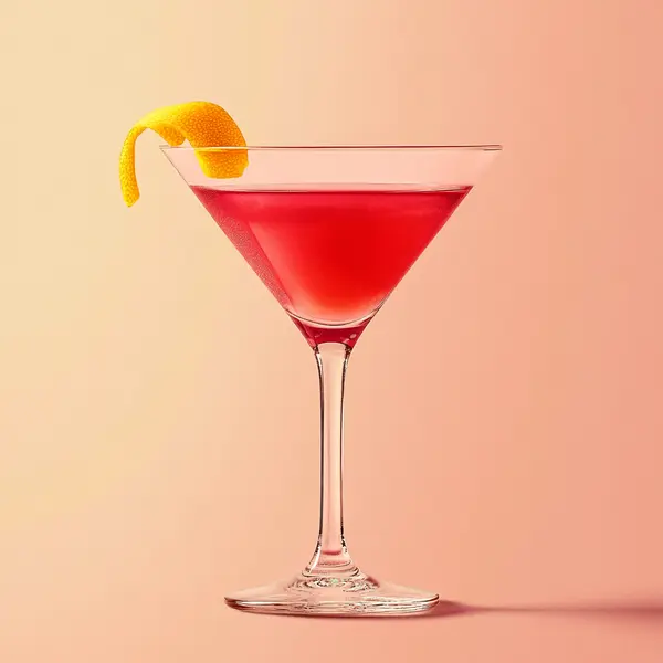 A photo of the Citrus Allure Martini cocktail containing Grand Marnier, Giffard Triple Sec, Freshly squeezed lemon juice, Liber & Co. Real Grenadine, Chilled water (reduce if wet ice) in a Martini.