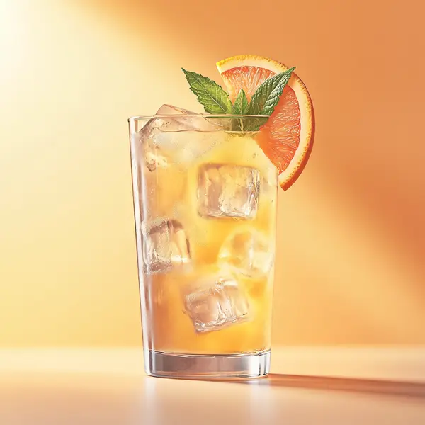 A photo of the Gin-gle Frappe cocktail containing Runny honey, Beefeater London Dry Gin, Giffard Triple Sec, Freshly squeezed pink grapefruit juice, Freshly squeezed lemon juice, Lemon-lime soda in a Collins.