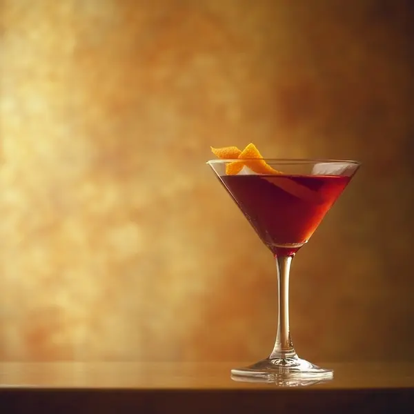 A photo of the Cran-Tini Flame cocktail containing Ketel One Vodka, Grand Marnier, Cranberry juice, Freshly squeezed lime juice, Angostura Orange Bitters in a Martini.