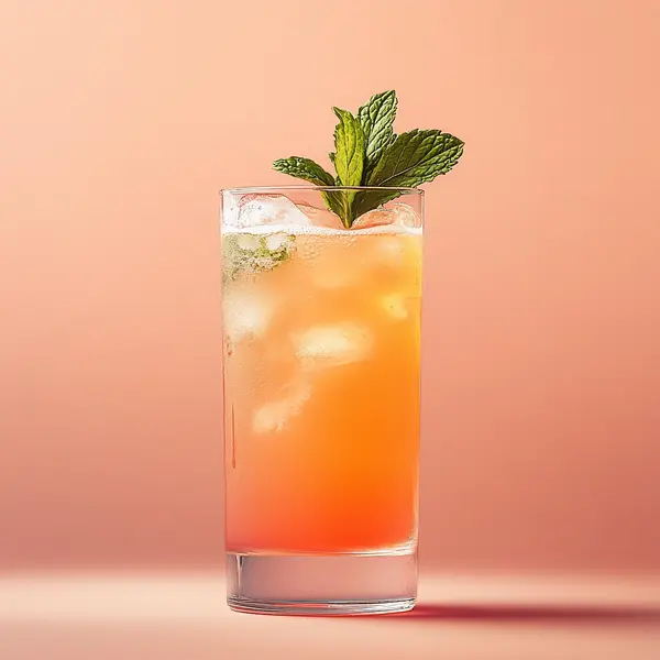 A photo of the Minty Bee Breeze cocktail containing Runny honey, Ketel One Vodka, Mint leaves, Freshly squeezed lime juice, Freshly squeezed pink grapefruit juice, Liber & Co. Real Grenadine in a Collins.