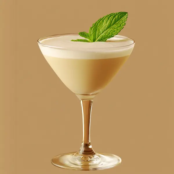 A photo of the Cool Mint Martini cocktail containing Tempus Fugit Crème De Menthe, Marie Brizard Crème de Cacao White, Single cream / half-and-half, Milk in a Martini.