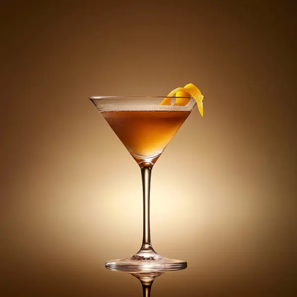 A photo of the Orchard Negroni Martini cocktail containing Ketel One Vodka, Grand Marnier, Campari Aperitivo, Pressed apple juice in a Martini.