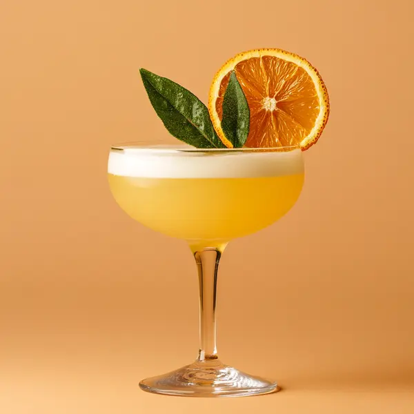 A photo of the Mystic Marmalade cocktail containing Pernod Absinthe, Planteray 3 Stars White Rum, Freshly squeezed lime juice, John D. Taylor's Velvet Falernum, English orange marmalade, Angostura Aromatic Bitters in a Coupe.
