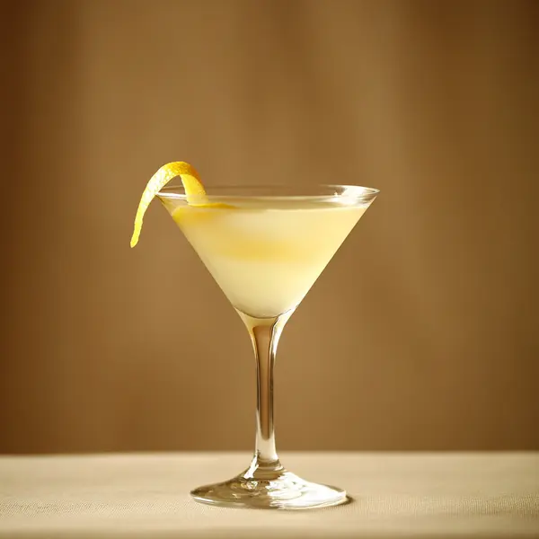 A photo of the Polish Orchard Martini cocktail containing Zubrowka Bison Grass Vodka, Roots Rakomelo Sweet Liqueur, Pressed apple juice, Freshly squeezed lemon juice in a Martini.