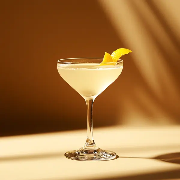 A photo of the Honey White Bee-tini cocktail containing Planteray 3 Stars White Rum, Runny honey, Freshly squeezed lemon juice, Chilled water in a Martini.