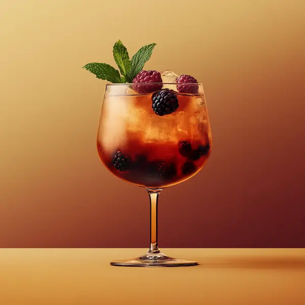 A photo of the Heather & Vine cocktail containing Runny honey, Compass Box Great King Street Artist's Blend Scotch, Claret red wine, LEJAY LAGOUTE Crème de Cassis in a Goblet.