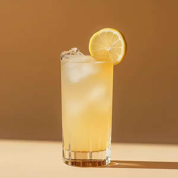 A photo of the Lemon Honey Fizz cocktail containing Runny honey, Ketel One Vodka, Freshly squeezed lemon juice, Club soda in a Collins.