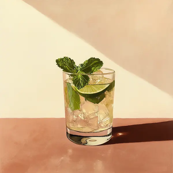 A photo of the Golden Oasis cocktail containing Mint leaves, Milagro Reposado Tequila, Licor 43 Spanish Liqueur, Freshly squeezed lime juice in a Collins.