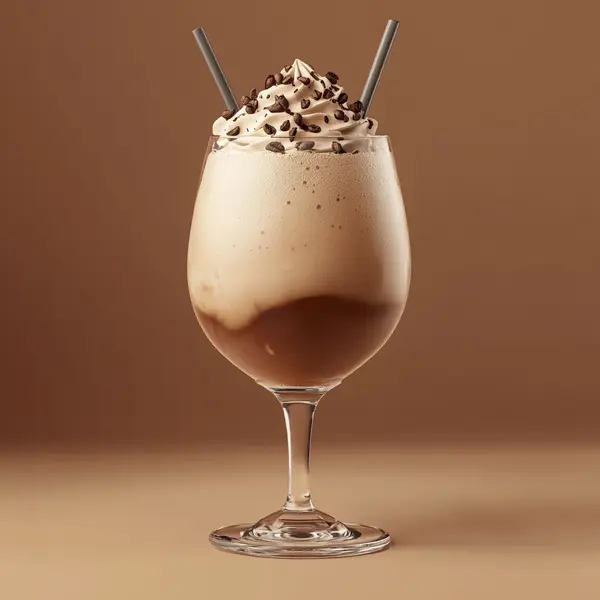 A photo of the Espresso Blizzard cocktail containing Bailey's Irish Cream, Espresso coffee (freshly made & hot), Coffee ice-cream in a Hurricane.