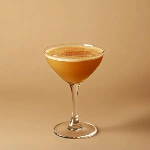 A photo of the Apple Harvest Martini cocktail containing Roger Groult 3 Year Reserve Pays D'Auge Calvados, Maple syrup, Angostura Orange Bitters in a Martini.