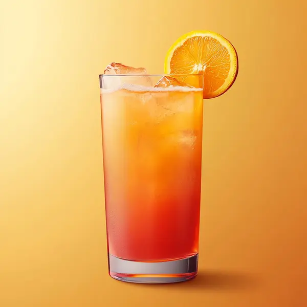 A photo of the Bourbon Breeze cocktail containing Savage & Cooke Cask Finished Bourbon, Giffard Triple Sec, Freshly squeezed orange juice, Cranberry juice, Freshly squeezed lime juice in a Collins.