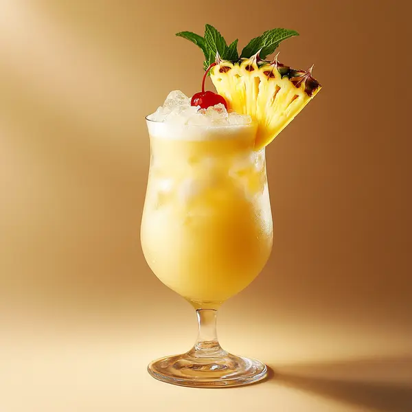 A photo of the Rum Paradise Fizz cocktail containing Planteray 3 Stars White Rum, Luxardo Amaretto di Saschira Liqueur, Hamilton Navy Strength 114 Proof Rum, Wray & Nephew White Overproof Rum, Fresh pressed pineapple juice, Freshly squeezed lime juice, La Marca Prosecco in a Cartridge Mug or Collins.