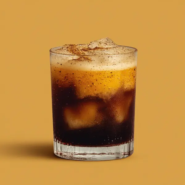 A photo of the Raspberry Nightcap cocktail containing Milagro Reposado Tequila, Mr Black Cold Brew Coffee Liqueur, Pernod Absinthe, Chambord Liqueur, Pressed apple juice in a Old-Fashioned.