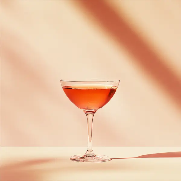A photo of the Rosy Negroni cocktail containing Campari Aperitivo, Beefeater London Dry Gin, Dolin Blanc Vermouth, Grand Marnier in a Coupe.