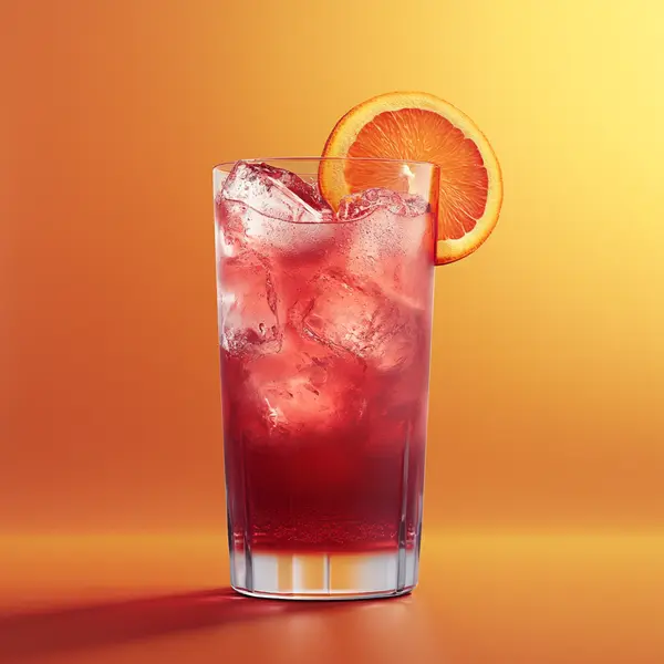 A photo of the Crisp Harvest Splash cocktail containing Ketel One Vodka, Pressed apple juice, Cranberry juice, Freshly squeezed orange juice in a Collins.
