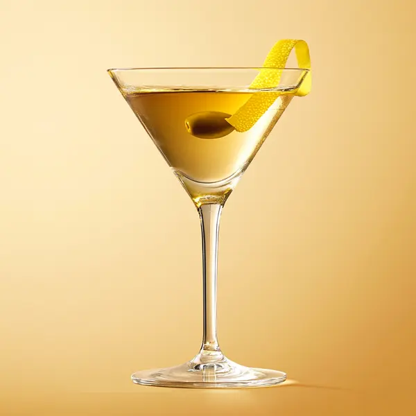 A photo of the Dutch Dry Martini cocktail containing Bols Genever, Noilly Prat Dry Vermouth in a Martini.