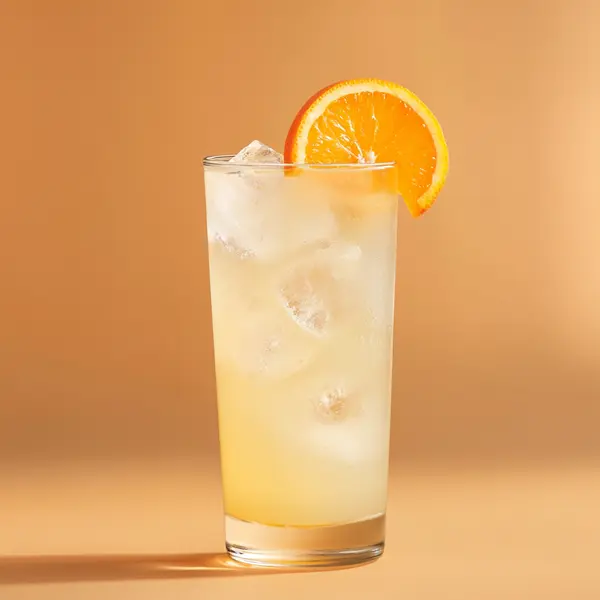 A photo of the Mandarin Fizz cocktail containing Beefeater London Dry Gin, Mandarine Napoleon Liqueur, Freshly squeezed lemon juice, Club soda in a Collins.