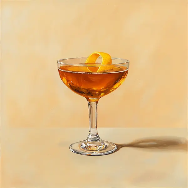 A photo of the Elderflower Rumba cocktail containing Appleton Estate 8 Year Old Reserve Rum, Freshly squeezed lemon juice, Lustau Don Nuno Oloroso Dry Sherry, St-Germain Elderflower Liqueur, AquaRiva Organic Agave Syrup, Black pepper in a Coupe.