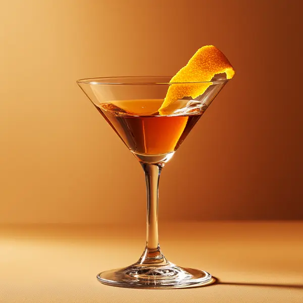 A photo of the Negroni's Dry Cousin cocktail containing Beefeater London Dry Gin, Noilly Prat Dry Vermouth, Martini & Rossi Rosso Sweet Vermouth in a Martini.