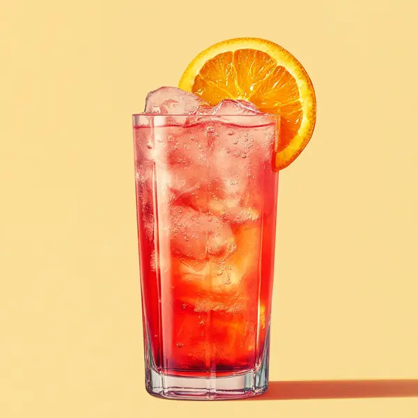 A photo of the Gin & Tonic's Scarlet Whisper cocktail containing Campari Aperitivo, Beefeater London Dry Gin, Tonic water in a Collins.