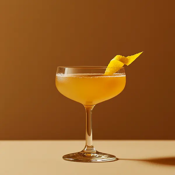 A photo of the Peachy Revolution cocktail containing Beefeater London Dry Gin, Lustau Dry Amontillado Los Arcos, Rothman & Winter Orchard Peach Liqueur, Honey syrup in a Coupe.