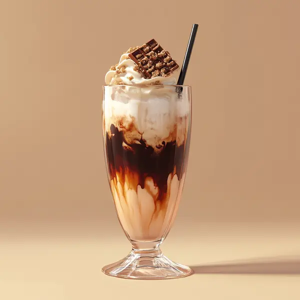 A photo of the Irish Mocha Blizzard cocktail containing Bailey's Irish Cream, Ketel One Vodka, Mr Black Cold Brew Coffee Liqueur, Vanilla ice-cream in a Hurricane.