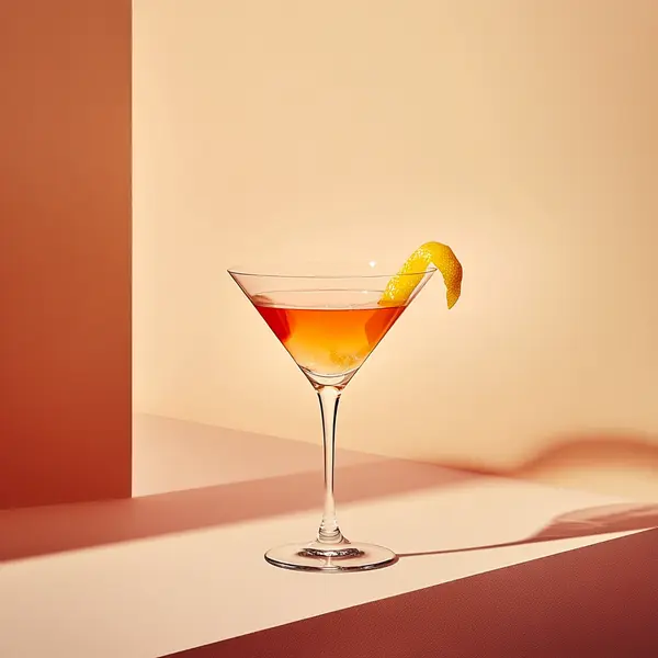 A photo of the Bitter Gin Fizz cocktail containing Beefeater London Dry Gin, Giffard Triple Sec, Fernet-Branca Amaro Liqueur, Dubonnet Rouge, Chilled water (reduce if wet ice) in a Martini.