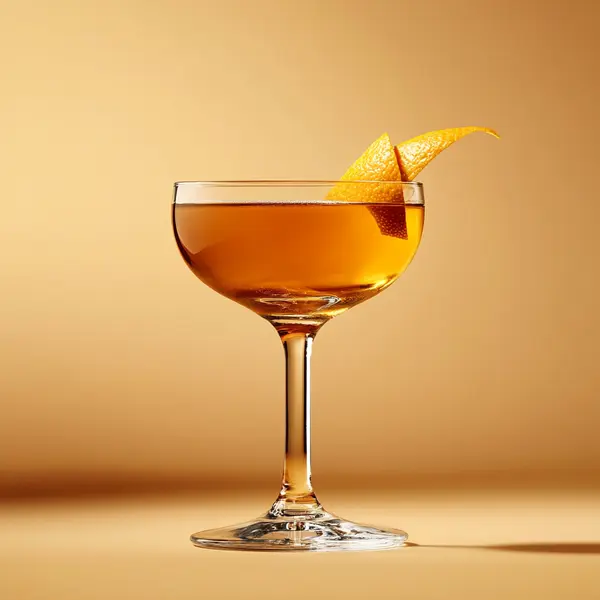 A photo of the Citrus Cognac Twirl cocktail containing Hennessy V.S. Cognac, Pierre Ferrand Dry Curaçao, Angostura Orange Bitters in a Coupe.