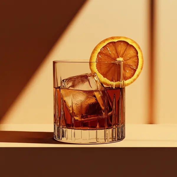 A photo of the Smoky Boulevardier cocktail containing Del Maguey Vida Mezcal, Beefeater London Dry Gin, Campari Aperitivo, Cardamaro Vino Amaro, Angostura Cocoa Bitters in a Old-Fashioned.