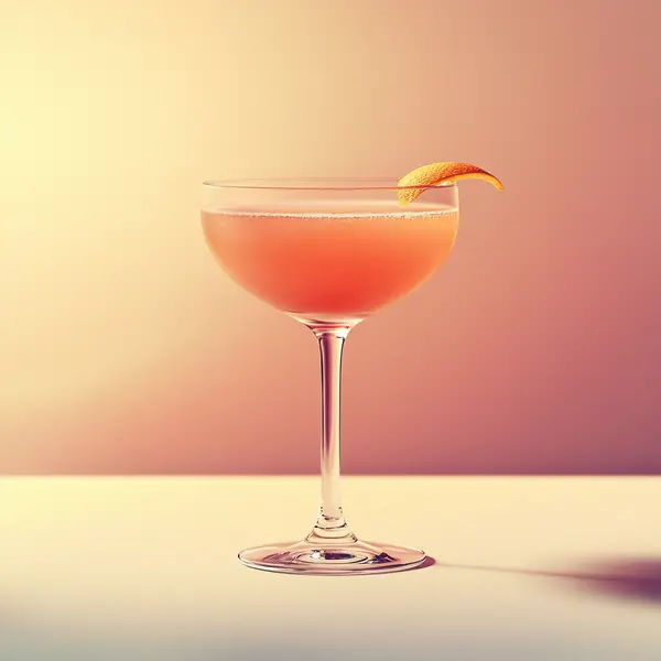 A photo of the Rosy Refresher cocktail containing Beefeater London Dry Gin, Freshly squeezed pink grapefruit juice, Campari Aperitivo, St-Germain Elderflower Liqueur in a Coupe.