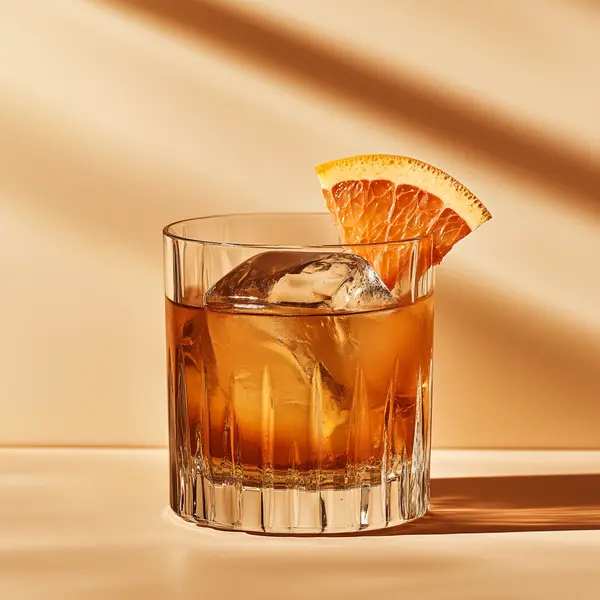 A photo of the Vivid Vermouth cocktail containing Carpano Antica Formula Vermouth, Noilly Prat Dry Vermouth, Peychaud's Bitters, Angostura Orange Bitters in a Old-Fashioned.