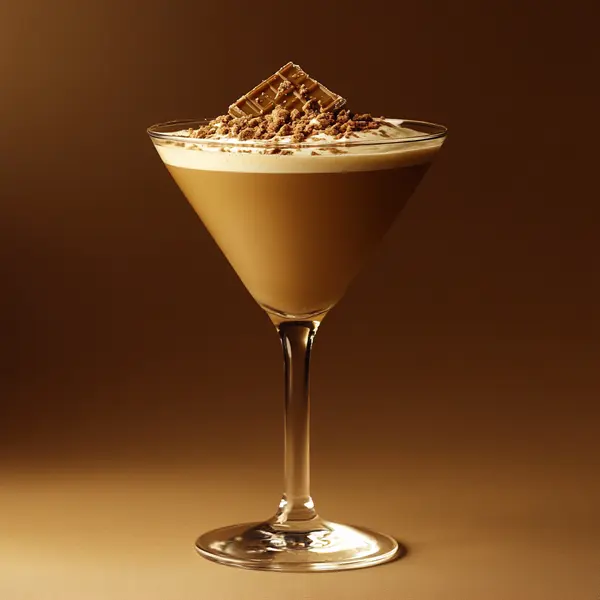 A photo of the Velvet Capuccino Martini cocktail containing Bailey's Irish Cream, Luxardo Amaretto di Saschira Liqueur, Flor de Caña 4 Year Old Añejo Oro Rum, Mr Black Cold Brew Coffee Liqueur, Single cream / half-and-half in a Martini.