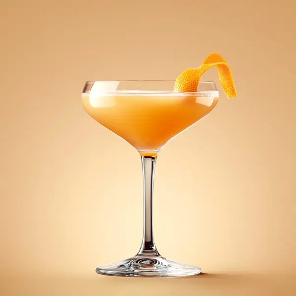 A photo of the Apricot Sunrise cocktail containing Beefeater London Dry Gin, Giffard Abricot Du Roussillon, Freshly squeezed orange juice, Liber & Co. Real Grenadine, Fee Brothers Fee Foam Egg White Alternative in a Martini.