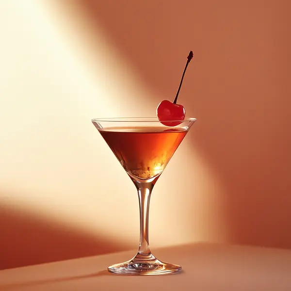 A photo of the Highland Harvest cocktail containing Compass Box Great King Street Artist's Blend Scotch, Galliano Autentico Liqueur, Martini & Rossi Rosso Sweet Vermouth, Chilled water (reduce if wet ice) in a Martini.