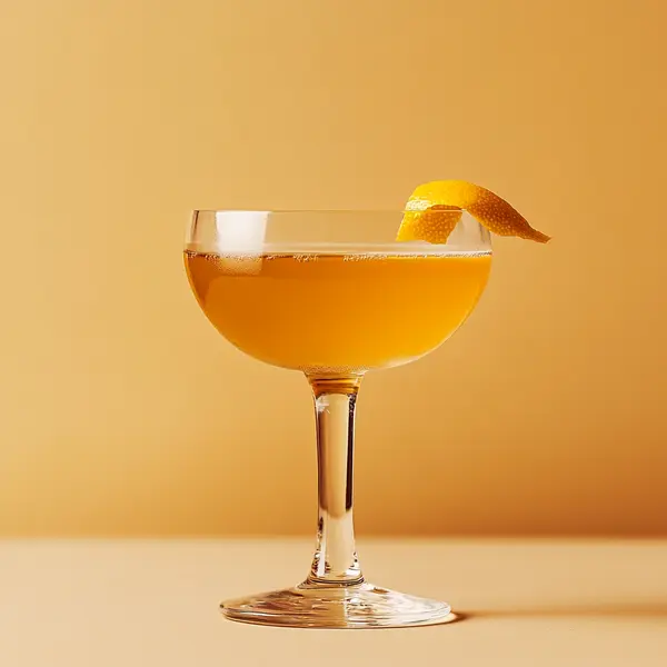 A photo of the Gentleman's Whisper cocktail containing Beefeater London Dry Gin, Bénédictine D.O.M. Liqueur, Noilly Prat Dry Vermouth, Angostura Orange Bitters, Chilled water (reduce if wet ice) in a Coupe.