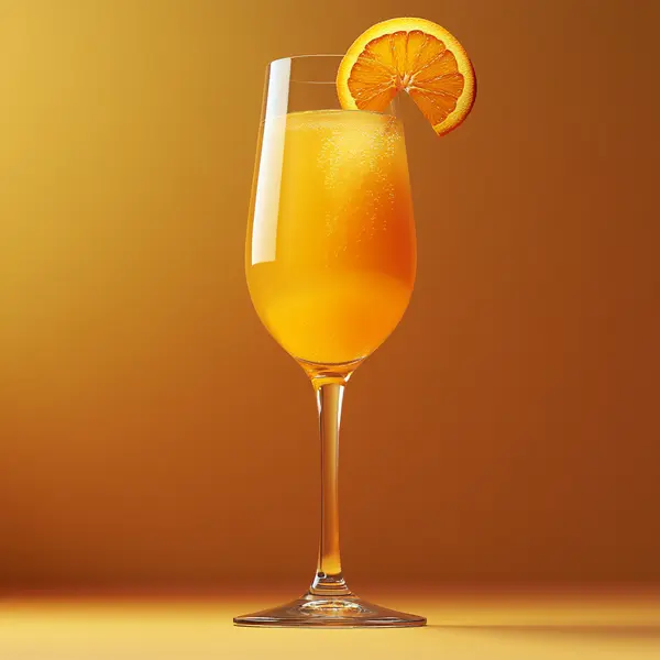 A photo of the Mandarin Fizz Royale cocktail containing Fresh mandarin, Mandarine Napoleon Liqueur, La Marca Prosecco in a Flute.