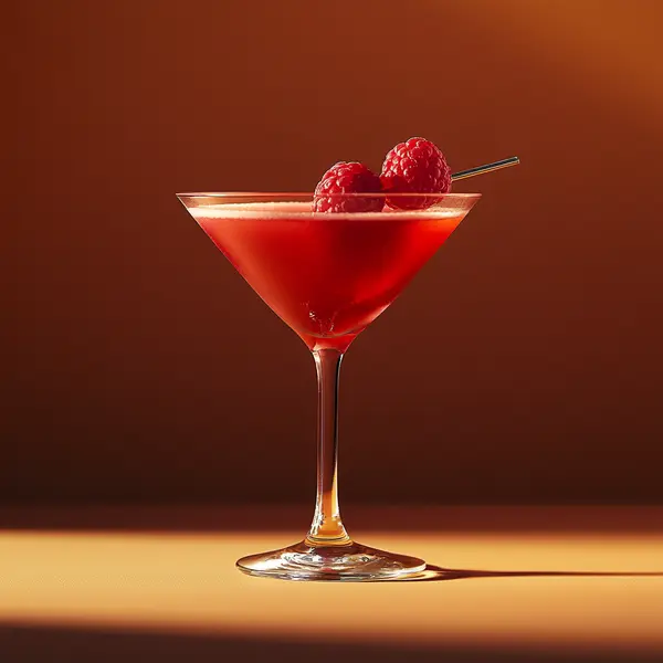A photo of the Berry Royale cocktail containing Hennessy V.S. Cognac, Chambord Liqueur, Cranberry juice, Freshly squeezed lime juice in a Martini.