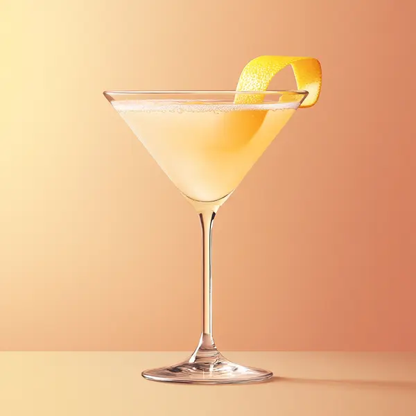 A photo of the Apricot Twister cocktail containing Beefeater London Dry Gin, Giffard Abricot Du Roussillon, Freshly squeezed lemon juice, Chilled water (reduce if wet ice) in a Martini.