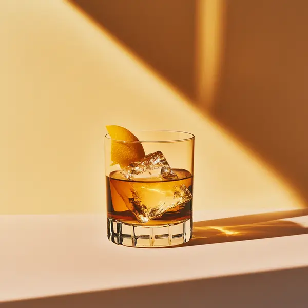 A photo of the Auld Alliance cocktail containing Compass Box Great King Street Artist's Blend Scotch, Drambuie Liqueur in a Old-Fashioned.